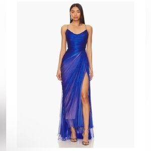 MARIA LUCIA HOHAN Lively Gown Amparo silk chiffon plisse Revolve $2425 40 L